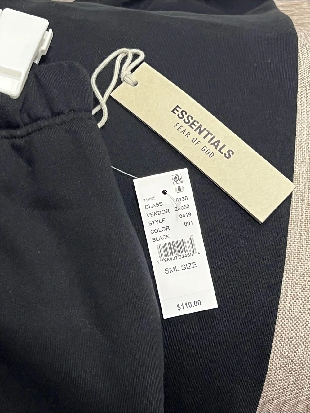NWT ESSENTIALS Fear of God Black Jogger Sweatpants